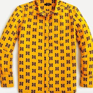 J.Crew silk button-up shirt with butterflies